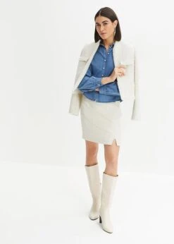 Chemisier En Jean Avec Manches Bouffantes -Venus Mode Winkel 23221761 APmi1QbP