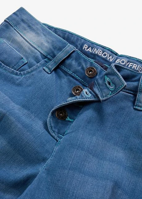 Rainbow Jean Boyfriend Destroyed Avec Polyester Recyclé 9 Rainbow Jean Boyfriend Destroyed Avec Polyester Recyclé - Afbeelding 7