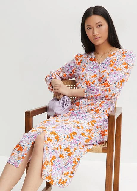 Rainbow Robe Midi Fendue Sur Le Devant En Viscose Texturée 10 Rainbow Robe Midi Fendue Sur Le Devant En Viscose Texturée - Afbeelding 8