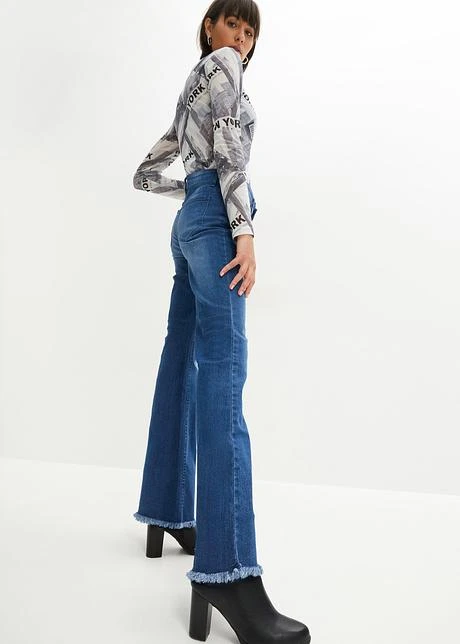 Rainbow Jean Flare Avec Base Effilochée 9 Rainbow Jean Flare Avec Base Effilochée - Afbeelding 7