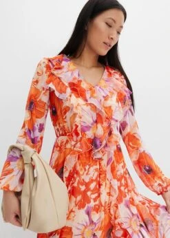 Robe En Mousseline à Volants En Polyester -Venus Mode Winkel 23225237 lTjmrM3p