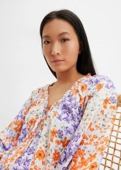 Blouse Ample, Texturée Et Volantée, Forme Trapèze, Imprimée, Manches 3/4 15 Blouse Ample, Texturée Et Volantée, Forme Trapèze, Imprimée, Manches 3/4 -Venus Mode Winkel 23225254 h8QKES0f