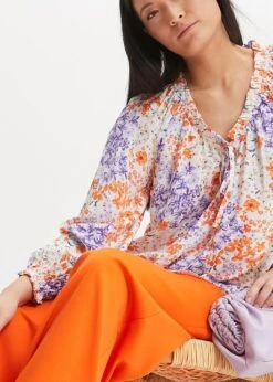 Blouse Ample, Texturée Et Volantée, Forme Trapèze, Imprimée, Manches 3/4 17 Blouse Ample, Texturée Et Volantée, Forme Trapèze, Imprimée, Manches 3/4 -Venus Mode Winkel 23225309 MECmJfJ1