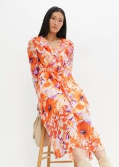 Robe En Mousseline à Volants En Polyester -Venus Mode Winkel 23225333 qYSr6E35