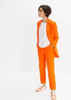 Pantalon En Lin Taille Haute Et Raccourci à Empiècement élastique -Venus Mode Winkel 23226269 biAyD2MI