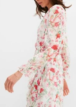 Robe Longue Imprimée à Volants En Polyester Recyclé -Venus Mode Winkel 23226754 JfjOMBLT