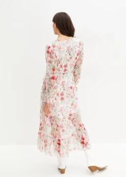 Robe Longue Imprimée à Volants En Polyester Recyclé -Venus Mode Winkel 23226759 STNkz1jP