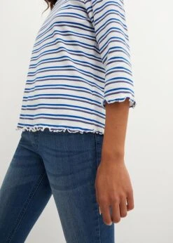 T-shirt Côtelé à Bord Ondulé, Manches 3/4 -Venus Mode Winkel 23226832 GbSwgpaM