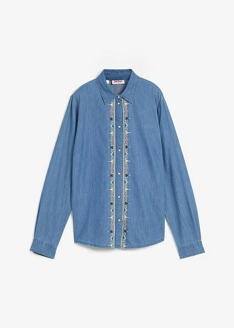 Blouse En Jean Oversize Avec Broderie 10 Blouse En Jean Oversize Avec Broderie - Afbeelding 8