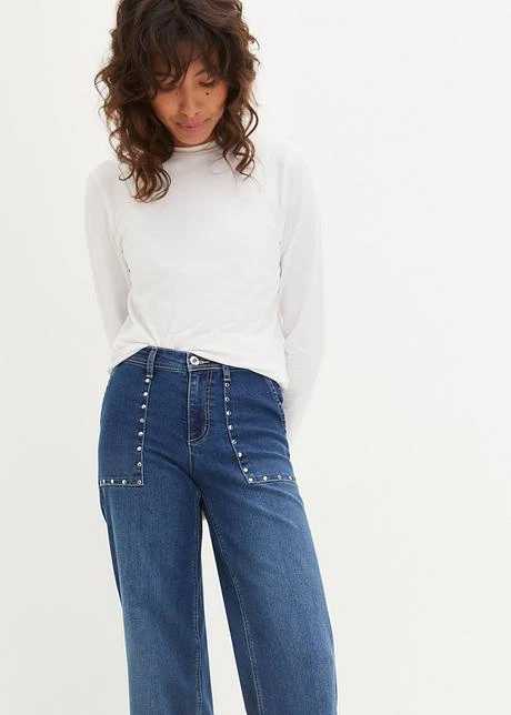 Jean Taille Moyenne, Jambe évasée, Avec Rivets 8 Jean Taille Moyenne, Jambe évasée, Avec Rivets - Afbeelding 6