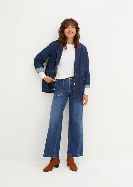 Jean Taille Moyenne, Jambe évasée, Avec Rivets 6 Jean Taille Moyenne, Jambe évasée, Avec Rivets - Afbeelding 4