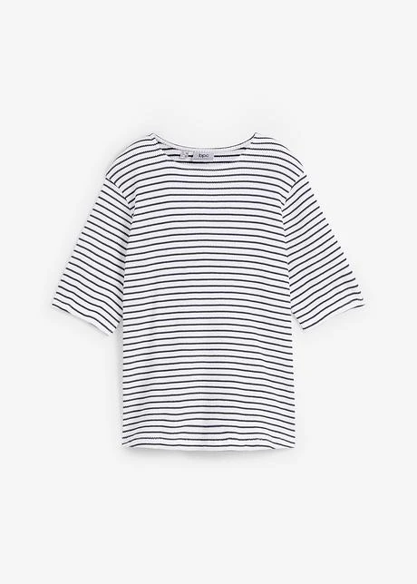 T-shirt Rayé à Demi-manches En Jersey Texturé 10 T-shirt Rayé à Demi-manches En Jersey Texturé - Afbeelding 8