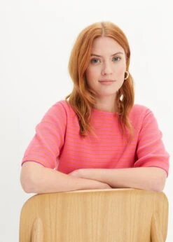 T-shirt Rayé à Demi-manches En Jersey Texturé 15 T-shirt Rayé à Demi-manches En Jersey Texturé -Venus Mode Winkel 23229774 tWOkj7D8