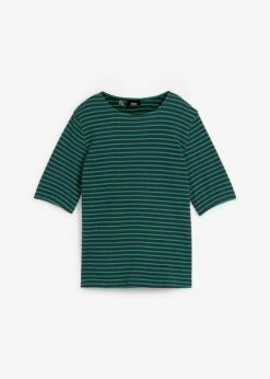 T-shirt Rayé à Demi-manches En Jersey Texturé 19 T-shirt Rayé à Demi-manches En Jersey Texturé -Venus Mode Winkel 23229782 mnbahP5B