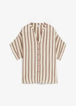 Chemisier Rayé, Manches Courtes