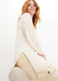 T-shirt En Viscose, Col Bateau, Manches 7/8 Et Longue Fente Sur Le Côté 15 T-shirt En Viscose, Col Bateau, Manches 7/8 Et Longue Fente Sur Le Côté -Venus Mode Winkel 23230329 5mON6tbA