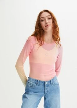 Rainbow T-shirt En Mesh à Effet Ombré -Venus Mode Winkel 23231575 GnDL2Xq1
