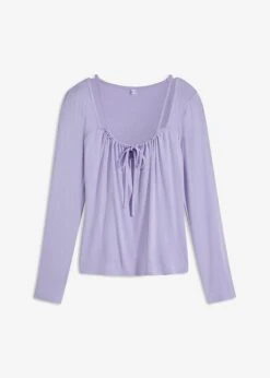 T-shirt Côtelé Avec Laçage