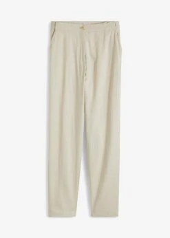 Pantalon En Lin Taille Haute Et Raccourci à Empiècement élastique -Venus Mode Winkel 23233208 mNnusgaF