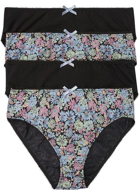 Lot De 4 Maxi Slips En Coton Majoritaire 3 Lot De 4 Maxi Slips En Coton Majoritaire