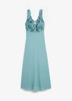 Robe En Crêpe Avec Sequins Brodées