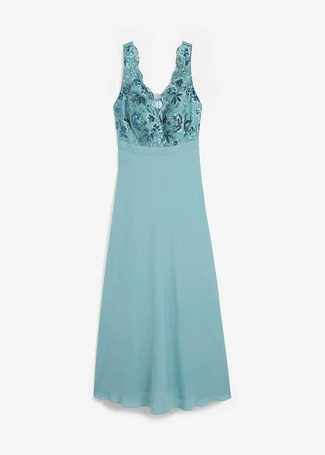 Robe En Crêpe Avec Sequins Brodées 3 Robe En Crêpe Avec Sequins Brodées