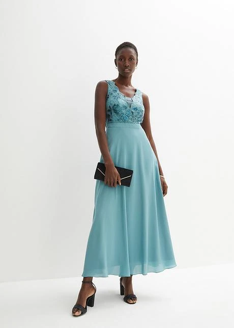 Robe En Crêpe Avec Sequins Brodées 6 Robe En Crêpe Avec Sequins Brodées - Afbeelding 4