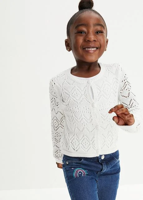 Gilet En Maille Ajourée Fille 4 Gilet En Maille Ajourée Fille - Afbeelding 2