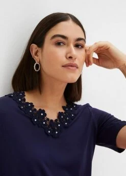 T-shirt à Empiècement Dentelle -Venus Mode Winkel 24000568 U2b2W9GD