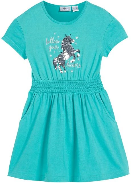 Robe En Jersey Fille à Sequins Réversibles En Coton 3 Robe En Jersey Fille à Sequins Réversibles En Coton