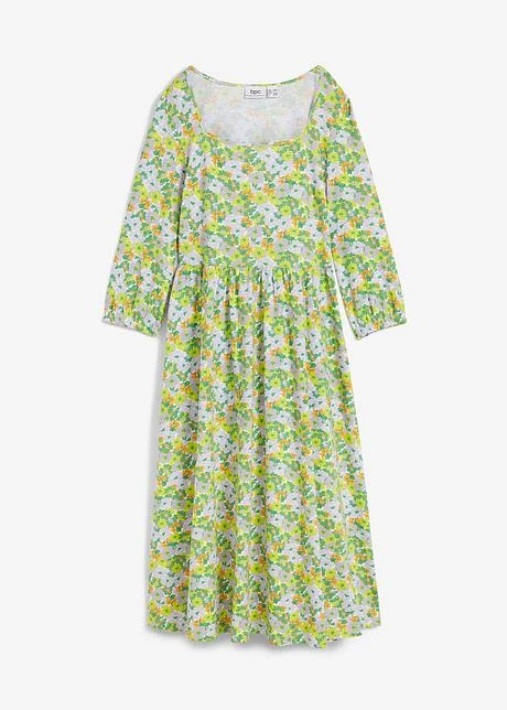 Robe Midi En Jersey De Coton Avec Poches Et Encolure Carrée Profonde 3 Robe Midi En Jersey De Coton Avec Poches Et Encolure Carrée Profonde