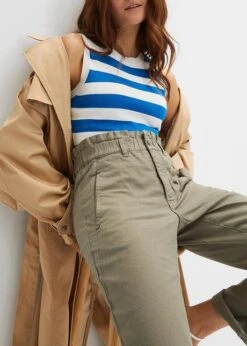 Pantalon En Twill Stretch à Taille élastiquée -Venus Mode Winkel 24004310 4nAhD7Yt