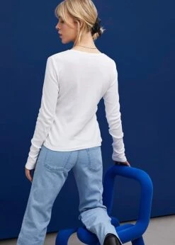 Rainbow T-shirt Manches Longues Côtelé Avec Fronces 12 Rainbow T-shirt Manches Longues Côtelé Avec Fronces -Venus Mode Winkel 24004628 MD2mDylg