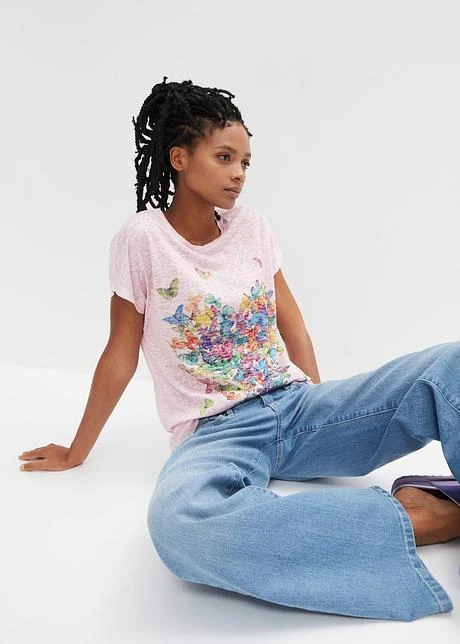 Rainbow T-shirt à Imprimé Papillon 4 Rainbow T-shirt à Imprimé Papillon - Afbeelding 2