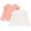 Lot De 2 T-shirts Bébé Manches Longues à Volants