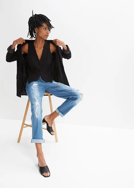 Rainbow Jean Boyfriend Destroyed Avec Polyester Recyclé 6 Rainbow Jean Boyfriend Destroyed Avec Polyester Recyclé - Afbeelding 4