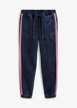 Rainbow Jean Décontracté à Galon Contrastant