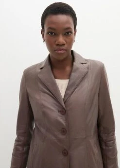 PREMIUM Long Blazer En Cuir D'agneau Nappa 15 PREMIUM Long Blazer En Cuir D'agneau Nappa -Venus Mode Winkel 24013107 A2SOPBPB