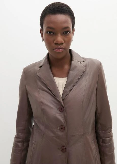 PREMIUM Long Blazer En Cuir D'agneau Nappa 8 PREMIUM Long Blazer En Cuir D'agneau Nappa - Afbeelding 6