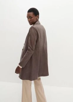 PREMIUM Long Blazer En Cuir D'agneau Nappa 12 PREMIUM Long Blazer En Cuir D'agneau Nappa -Venus Mode Winkel 24013116 DG5WExOD