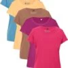 Lot De 5 Tee-shirts Col Rond, Manches Courtes 1 Lot De 5 Tee-shirts Col Rond, Manches Courtes -Venus Mode Winkel 24018021 AaFp0ygy