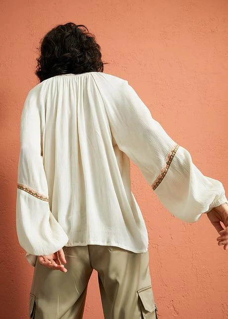 Rainbow Blouse En Viscose Texturée Avec Broderies 5 Rainbow Blouse En Viscose Texturée Avec Broderies - Afbeelding 3