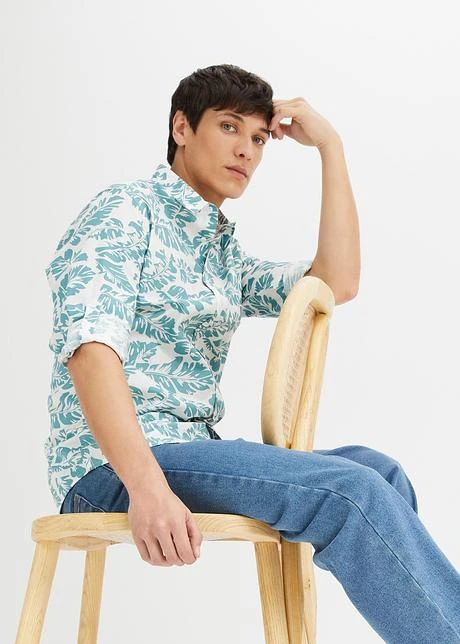 Chemise Manches Longues Légères Avec Manches Retroussées En Coton 9 Chemise Manches Longues Légères Avec Manches Retroussées En Coton - Afbeelding 7