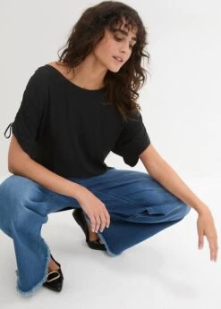 T-shirt à Manches Froncées Et Base élastiquée -Venus Mode Winkel 24027265 BOznanTX