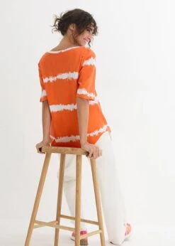 T-shirt Coton Avec Imprimé Batik, Manches 1/2 -Venus Mode Winkel 24027288 7VFjEge4