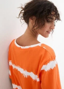 T-shirt Coton Avec Imprimé Batik, Manches 1/2 -Venus Mode Winkel 24027294 ivKpm108