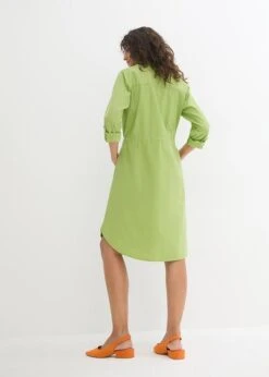 Robe-chemise Longueur Genou De Style Utilitaire En Lin Majoritaire Avec élastique à La Taille -Venus Mode Winkel 24027296 0Yk8Uyy7
