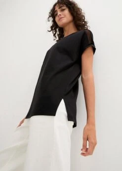 T-shirt Ample En Coton Avec Détail En Dentelle -Venus Mode Winkel 24028110 RND5O1kc