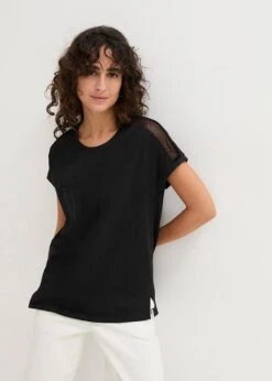 T-shirt Ample En Coton Avec Détail En Dentelle -Venus Mode Winkel 24028115 ixnZlvnX