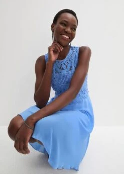 Robe En Crêpe Avec Empiècement En Dentelle -Venus Mode Winkel 24028532 J2R8y9EE